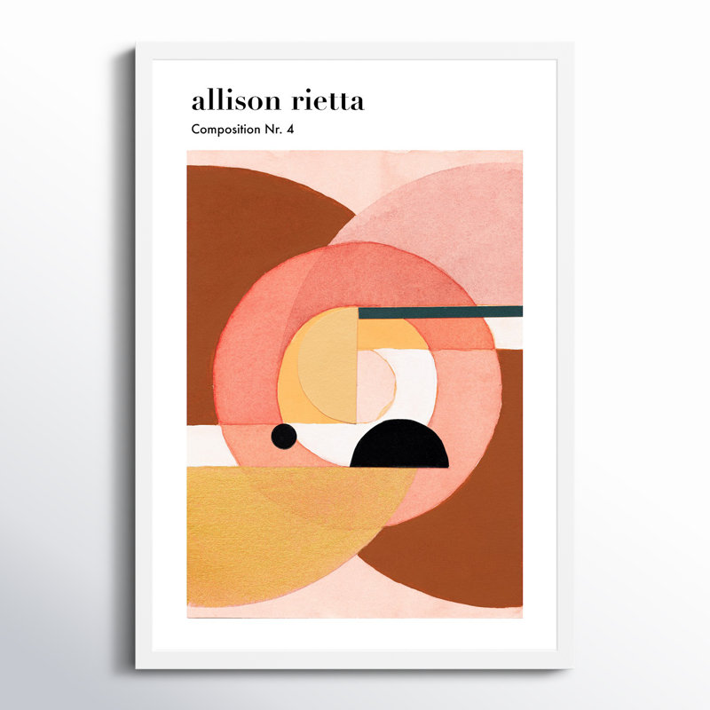 Composition Nr. 4 Print by Allison Rietta, 20" H x  14" W x 1.25"D, White Framed
