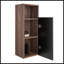 Armoire d'appoint flottante noire et noyer