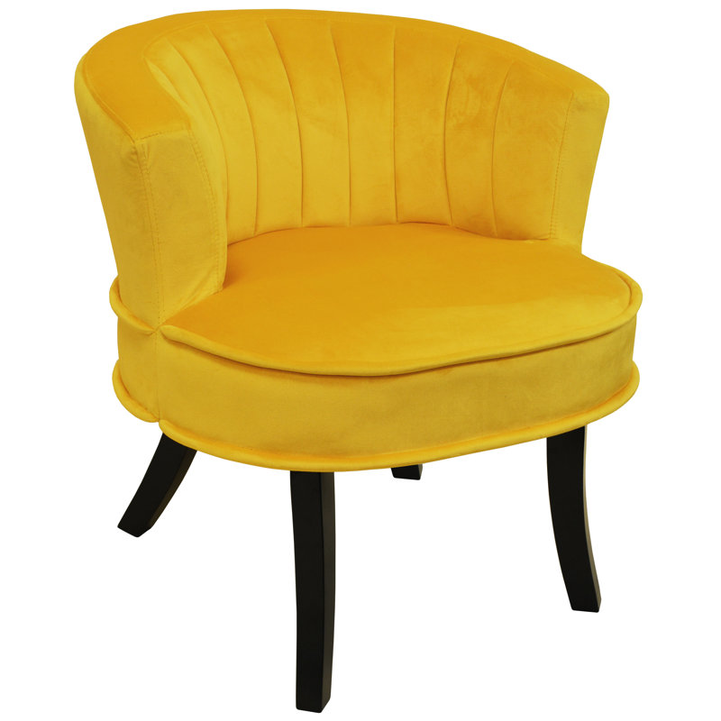 Crespin Upholstered Slipper Chair, Yellow