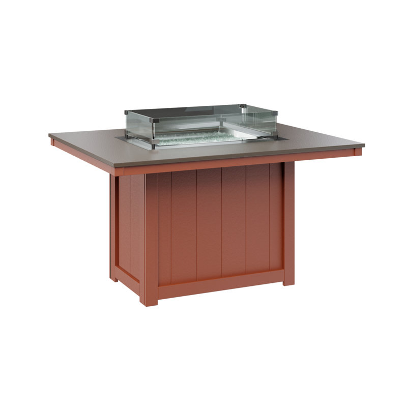 Foyer de table rectangulaire 54 po Berlin Gardens Donoma, H 30 po x l 41 po x P 54 po, Bronze martelé avec base orange mangue