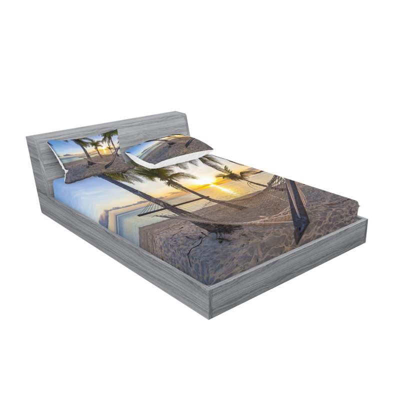Multicolore drap-housse et coussin décoratif Ambesonne, Ensemble de draps pour très grand lit californien