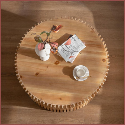 Table basse 31,5 "Vintage Sapin de conception rétro, facile à nettoyer, sans assemblage pour n'importe quelle pièce