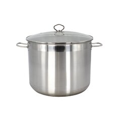 Enamel 32 Stockpot With Lid Black 20L 