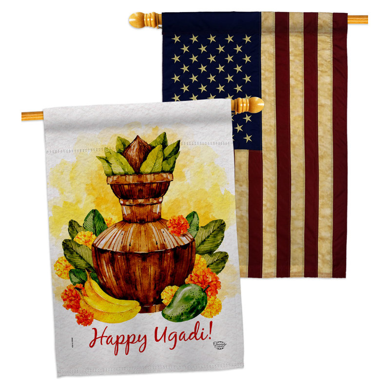 Drapeau de maison en polyester 2 côtés 3 pi 3 po x 2 pi