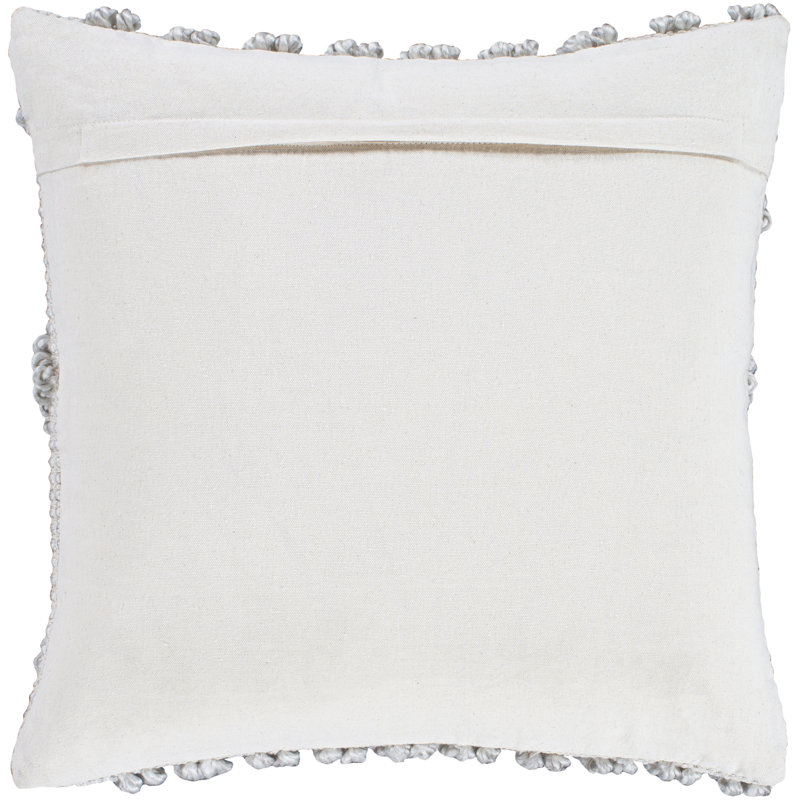 22" x 22" Beige Cotton and Polyester Euro Pillow Cover