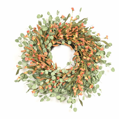 24" Handcrafted Eucalyptus Thanksgiving Wreath