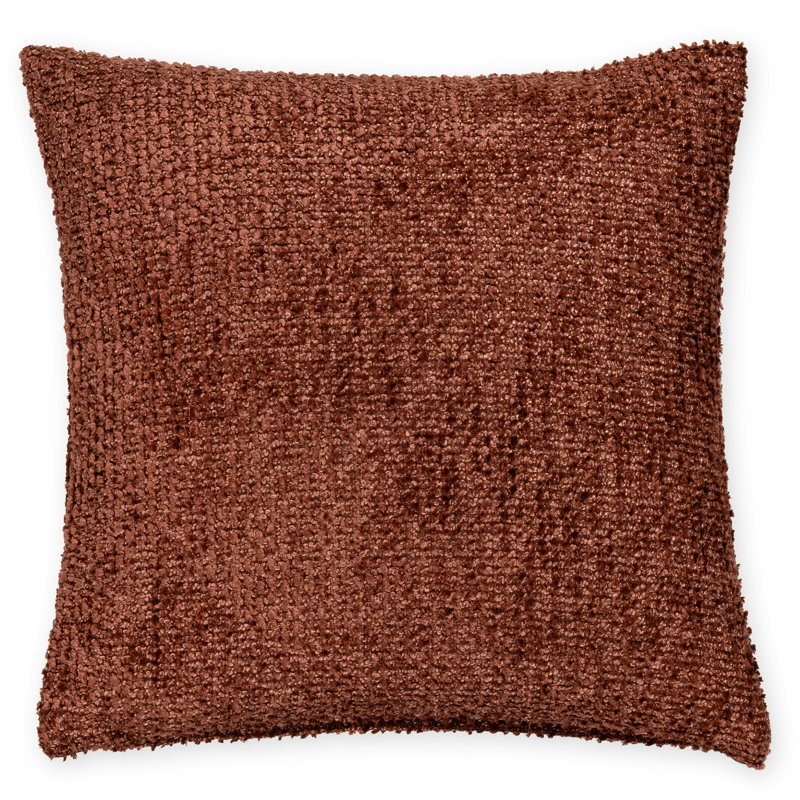 Cozy Chenille Disk Accent Pillow - Textured Sophistication and Comfort, Square 16", Red, Feather