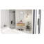 Meuble-lavabo mural 30 po avec finition café clair et lavabo en céramique rose