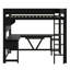 Structure de lit mezzanine en bois robuste, bureau, tablette de rangement, DEL et station de charge-129171308