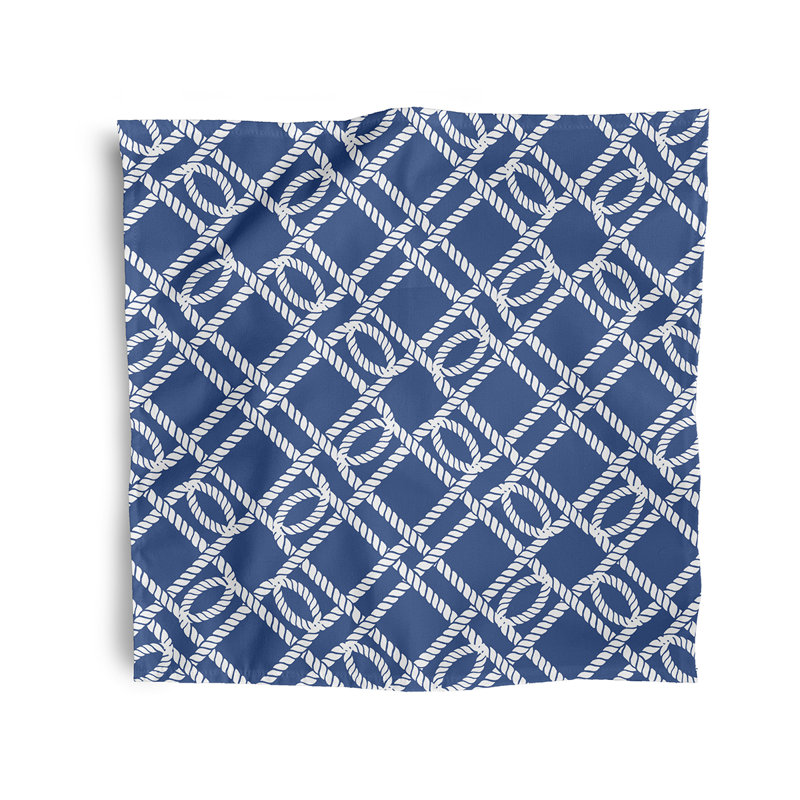 Ludwig Polyester Geometric Square Napkin, 18" W x 18" L, Blue