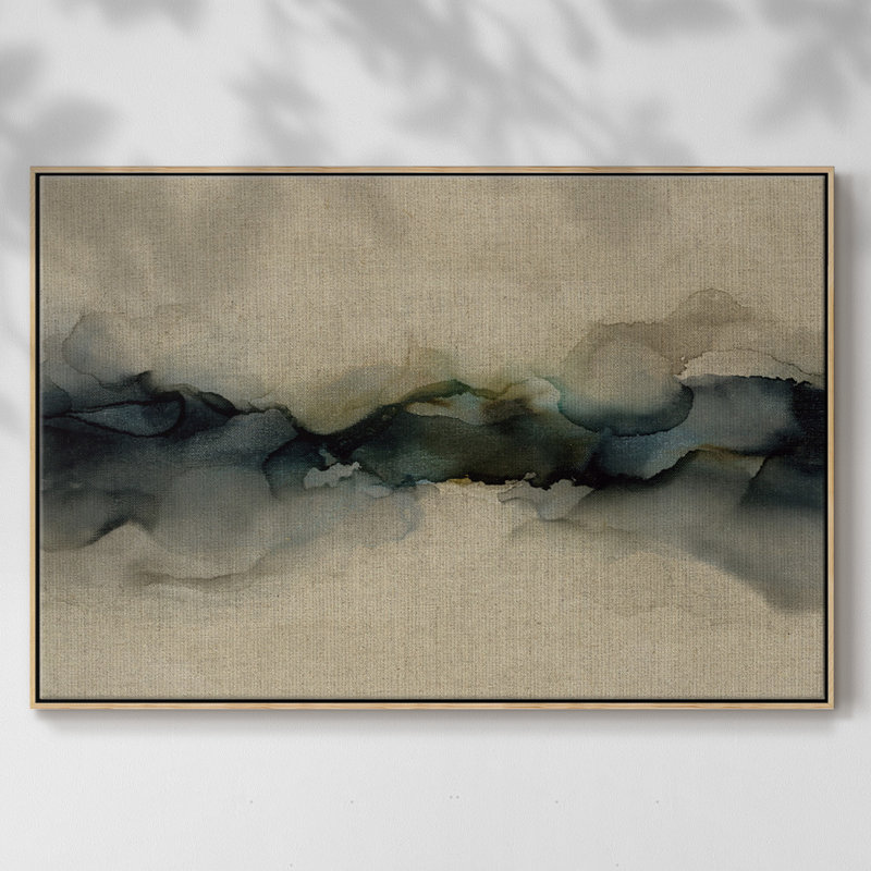 " Ocean Streams ", Natural Wood Floater Framed, 27" H x 41" W x 2" D