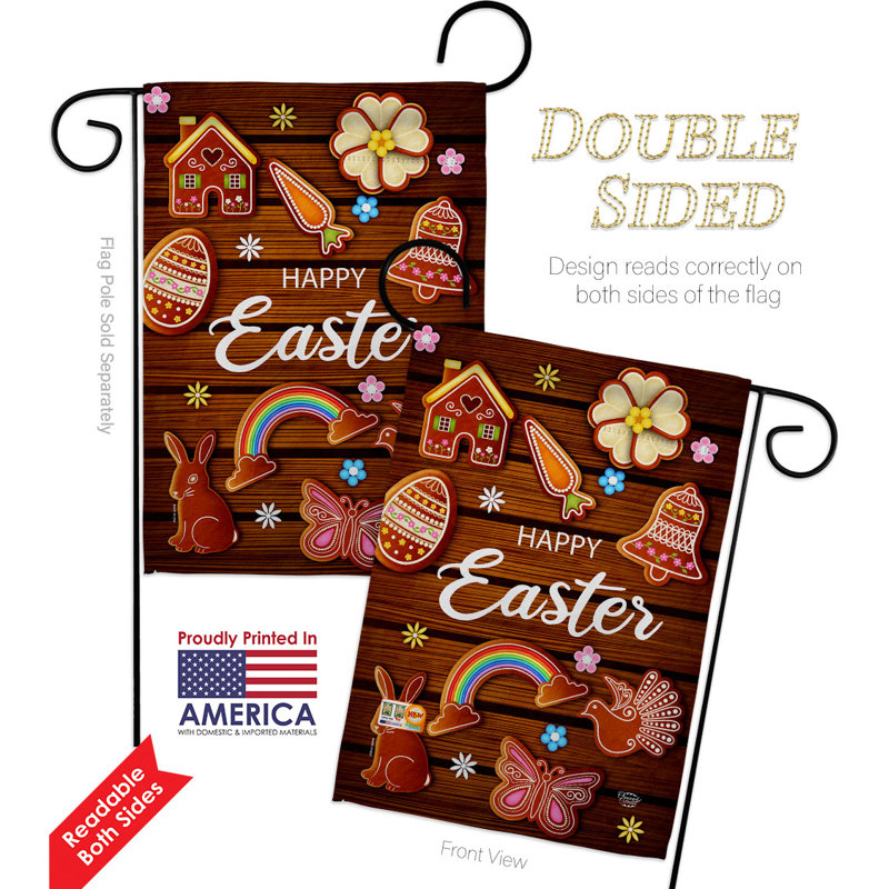 Drapeau de jardin chocolat en polyester à 2 côtés 1 pi 5 po x 1 pi 1 pi