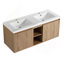 Meuble-lavabo mural avec lavabo double, charnière de porte à fermeture en douceur
