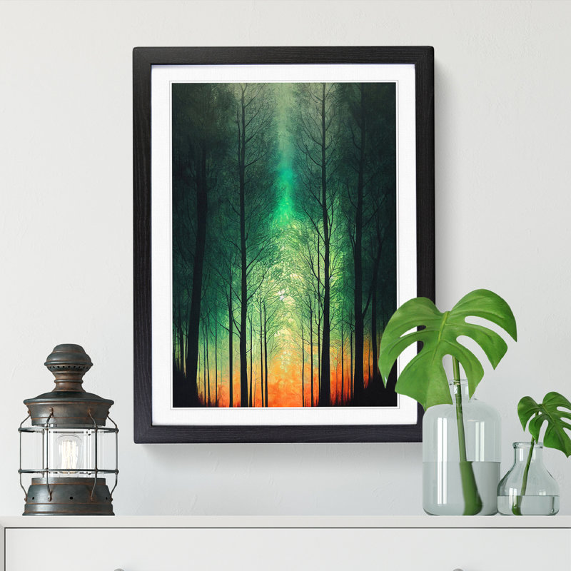 FRM-V0523-993X Forest Dreams - Single Picture Frame Print, Black Framed, 34cm H x 25cm W x 2cm D