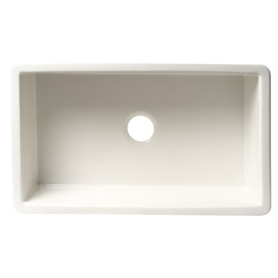 ABF3219SUD-W White 32" x 19" Single Bowl Fireclay Undermount / Drop In Kitchen Sink