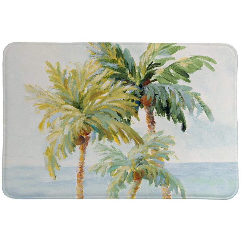 Tapis en mousse viscoélastique Haris Golden Palm par Laural Home