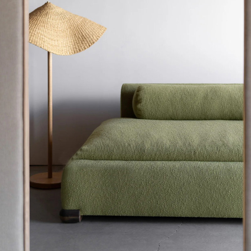 Méridiennes d'intérieur en coton et lin Simplicity, Orienté à droite, Vert
