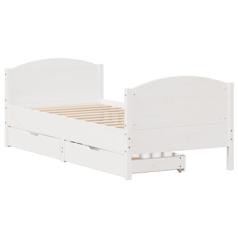 Peytin Solid Wood Storage Bed, White, Small Double (4')