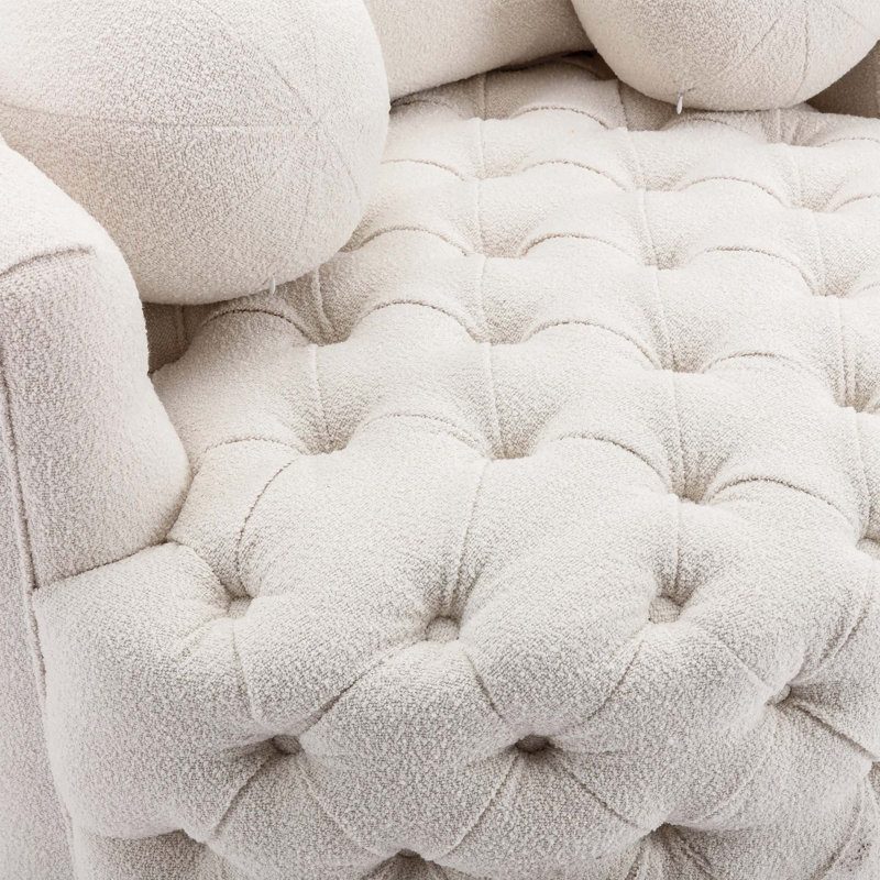 Fauteuil demi-tonneau Modern, Polyester beige