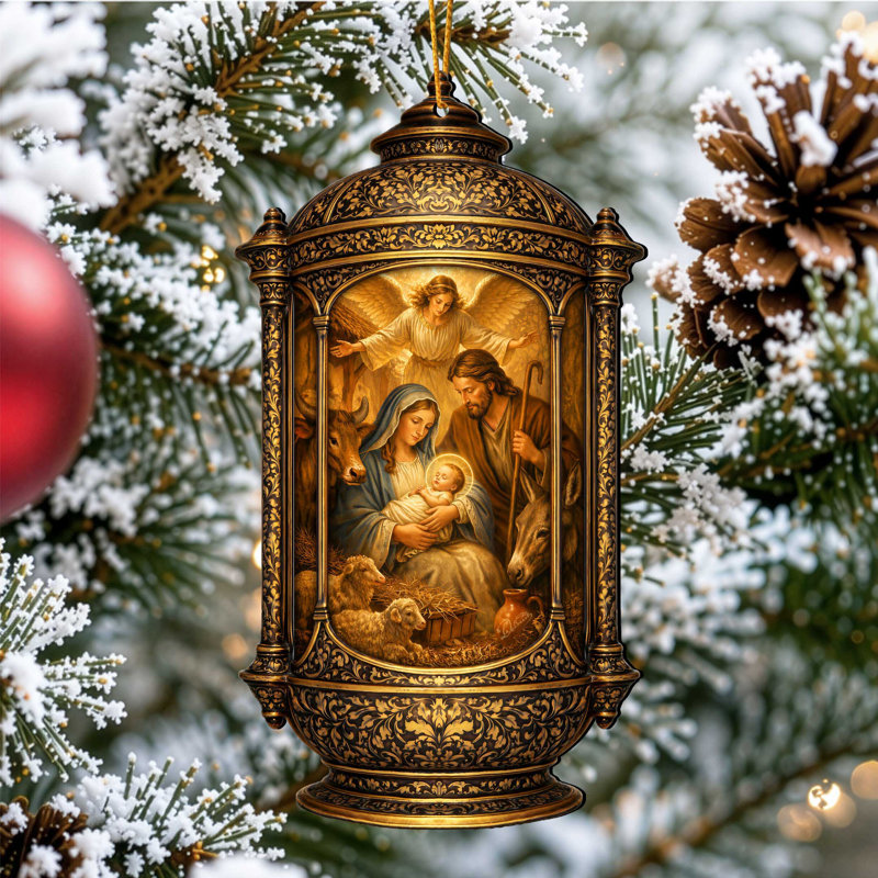Ornement en forme de lanterne de Noël Nativité