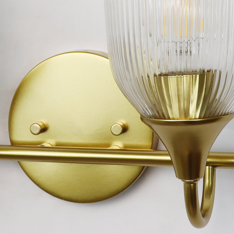 Miroir de salle de bain pour salle de bain, éclairage de meuble-lavabo moderne avec abat-jour en verre texturé, luminaires muraux pour salle de bain, base E26