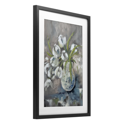 Just For You Flower Vase Framed Print Under Glass, design by Mary Parker Buckley