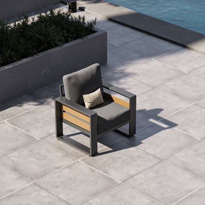 Fauteuil d'extérieur en aluminium avec coussins 2 pièces
