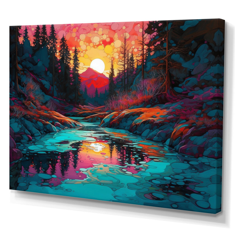 «Vivid Mountian Landscape», reproduction d'art sur toile, H 12 po x l 20 po x P 1 po, Toile tendue