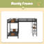 Lit superposé simple au-dessus de L en forme de L avec lit mezzanine simple avec bureau et tablette