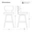 Tabouret de comptoir pivotant rembourré avec structure en bois cintré noyer-600322160-599823673