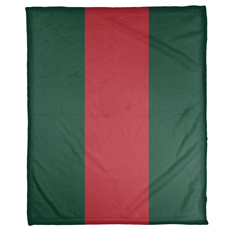Jeté de hockey minnesota, 30" x 40", Vert forêt / rouge Iron Range / vert forêt, Molleton corail