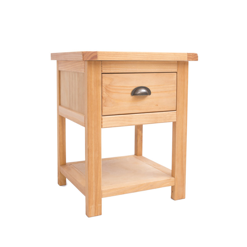 Vivien 45cm W Solid + Manufactured Wood Bedside Table