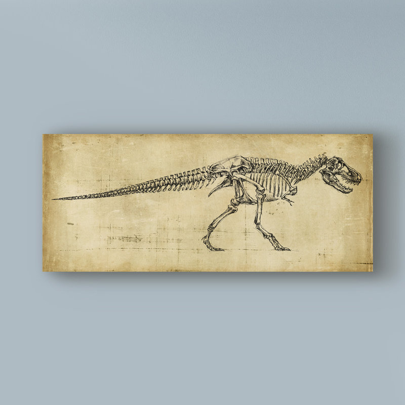 « tyrannosaure rex study », reproduction d’art sur toile tendue, H 14 po x l 32 po x P 2 po