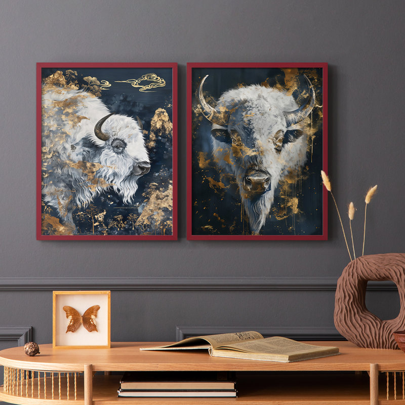 ANIMALS Series CXLVII - Reproduction encadrée de qualité supérieure - prête à être accrochée - aucun clou requis - aucun clou requis
