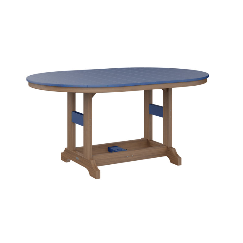 Table de bar Berlin Classic, Acajou antique, H 39,5 po x l 44 po x P 64 po, Bleu pacifique