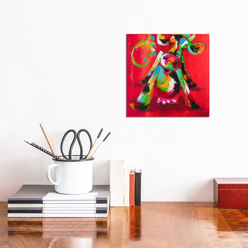 Disco Cow II by Art Fiore - Wrapped Canvas Print, 30.48 cm H x 30.48 cm W