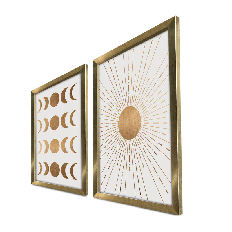 Elegant Decorative Framed MDF Painting (2 Pieces), Brown & Mink with White Accents, 15.0 x 20.9 inches | 100% MDF (Thickness: 0.1 inches) & 100% Wooden Frame (Thickness: 0.9 inches) | Perfect for Home Décor & Art Enthusiasts