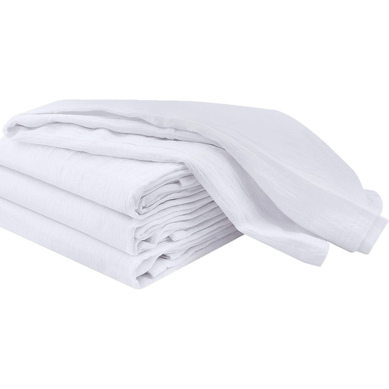 White Flour Sack Towels [12 Pack - 28 X 28 Inch] 100% Cotton Tea Towels For Cleaning & Drying - Highly Absorbent Kitchen Dish Cloth