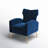 Consolata 37" H Velvet Wingback Chair with Button Tufting and Metal Legs-1272440855