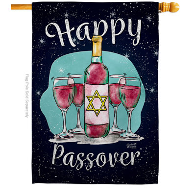 Aylissa Double Sided 40'' H x 28'' W Polyester Passover House Flag