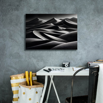 'Sand Dunes B&w 4' by Rey Klimt Canvas Wall Art