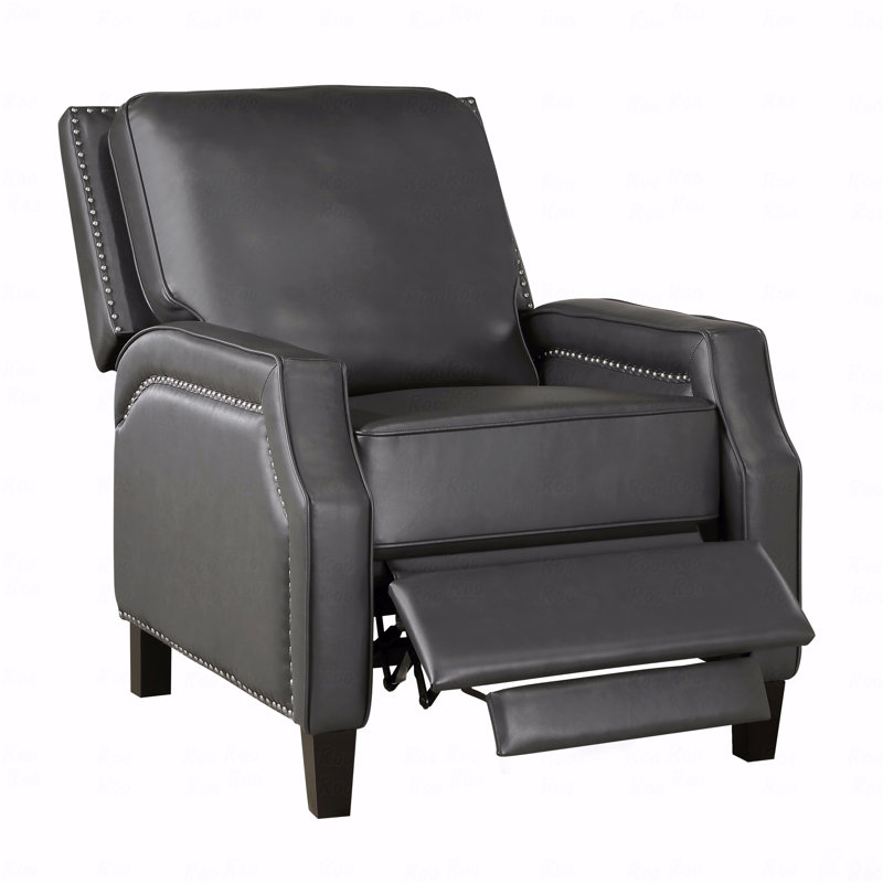 With Push Back With Recliner Function Reclining Chair Transitional Style Gray Color Self