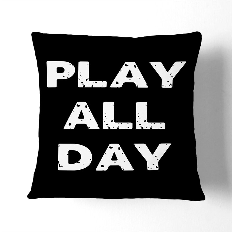 Play All Day Scatter Cushion, Black, 55cm H x 55cm W x 20cm D