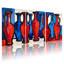 poterie vase, vases rouges et bleus, ensemble de 3 reproductions d'art sur toile-651651569