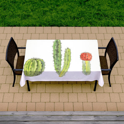 Botanical Green Cactus Tablecloth | Indoor/Outdoor Home Decor