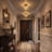 1-Light Vintage Glass Semi Flush Mount