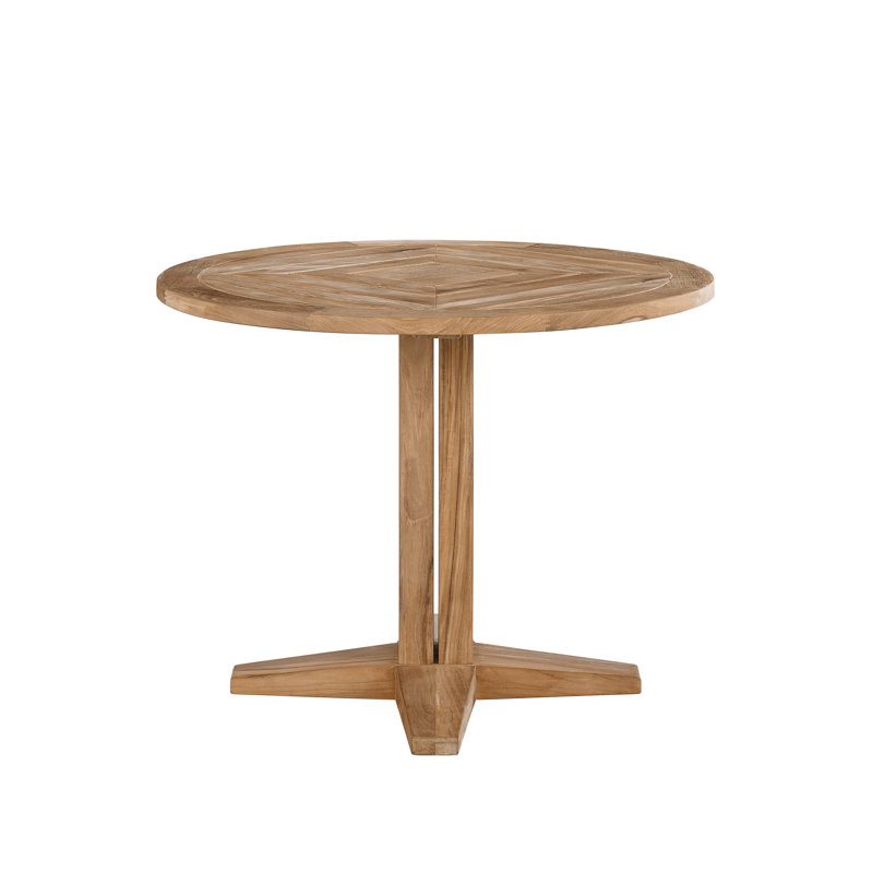 Chesapeake 38'' Round Brown Teak Outdoor Dining Table