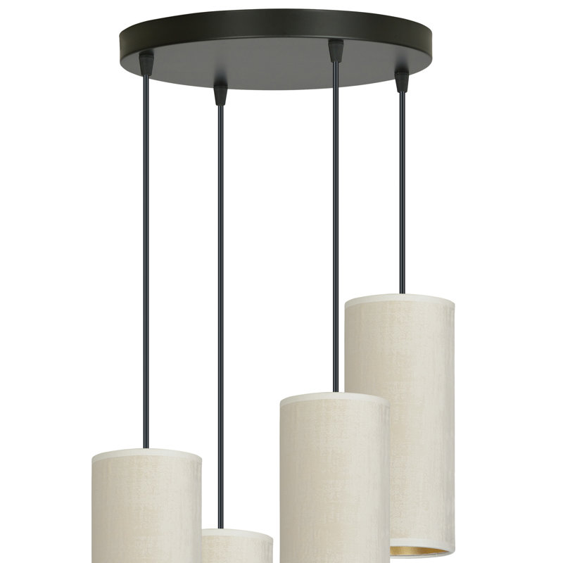 Ealidh 4 - Light Steel Cluster Pendant, White