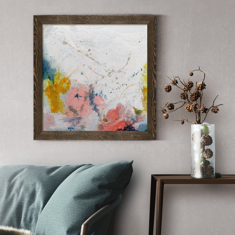 "Pastel Fantasy I", reproduction d’art sur toile encadrée, Cadre noyer, H 27,5 po x l 27,5 po x P 1,5 po