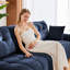 Canapé en tissu d'ameublement avec repose-pieds Chenille-873460680-904928742